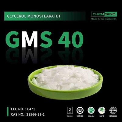 Visokokakovostna št. CAS.31566-31-1 Glicerol monostearat GMS 40 v kosmičih
