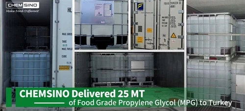 CHEMSINO je v Turčijo dostavil 25 ton propilen glikola (MPG) za živila